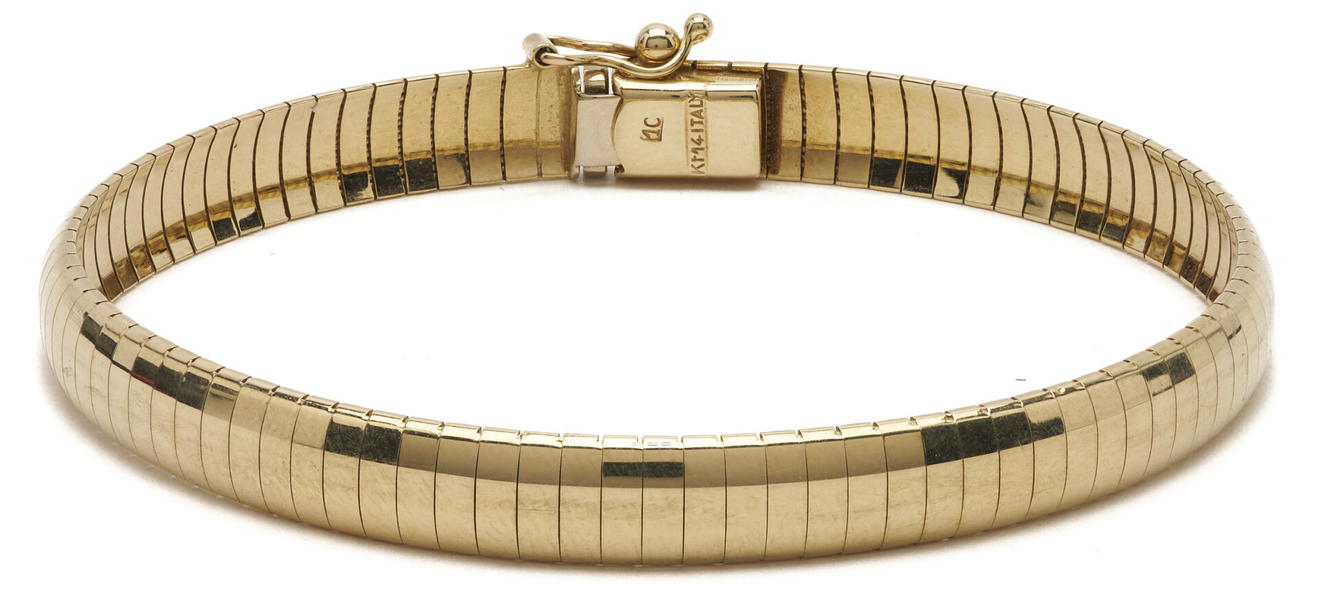 Lot 809: 14K Yellow Gold Italian Herringbone Bracelet
