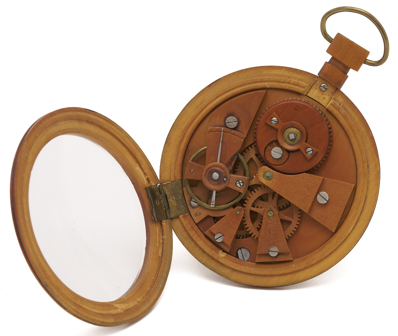 Lot 811: Russian Birchwood Pocket Watch, attrib. Bronnikov & Son