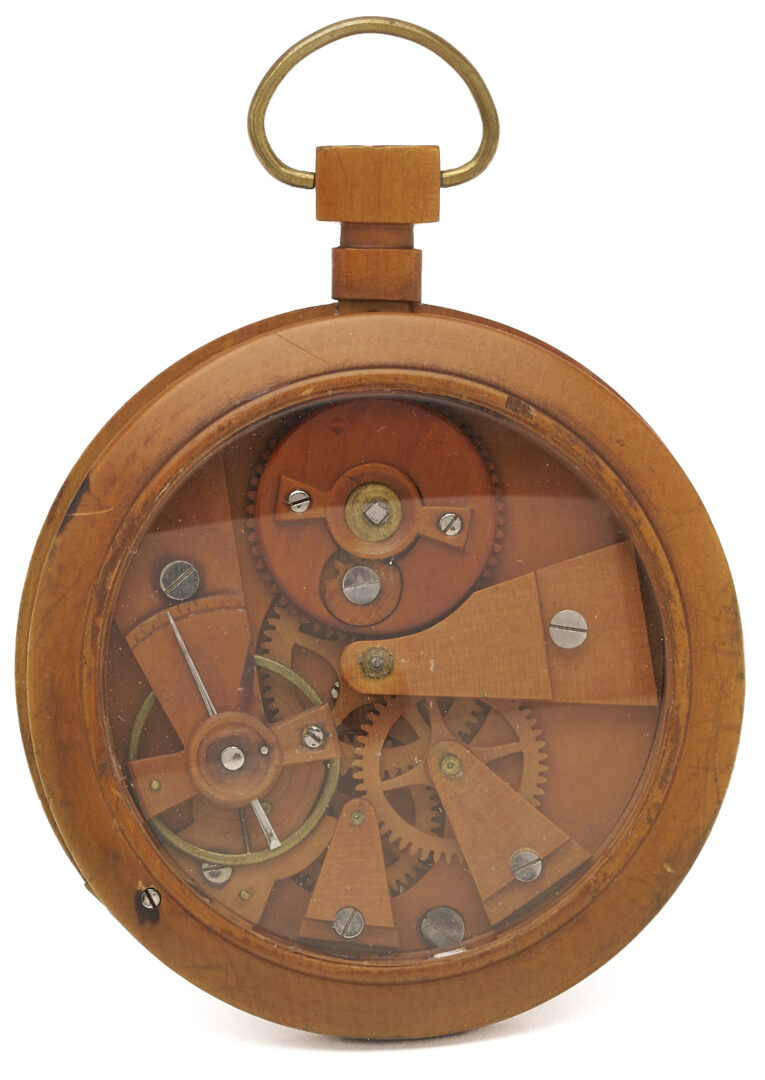 Lot 811: Russian Birchwood Pocket Watch, attrib. Bronnikov & Son