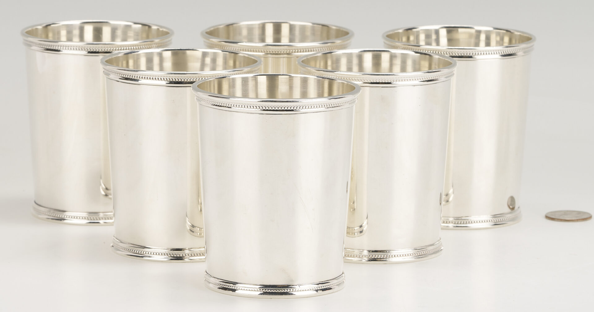 Lot 813: 6 KY Scearce Sterling Silver Juleps Cups, Eisenhower