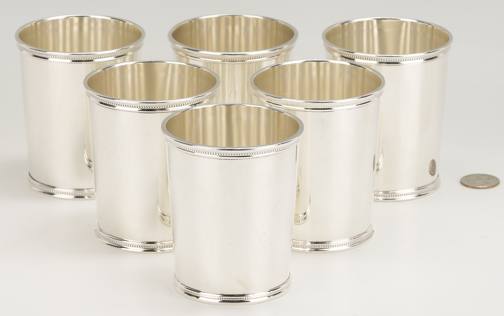 Lot 813: 6 KY Scearce Sterling Silver Juleps Cups, Eisenhower