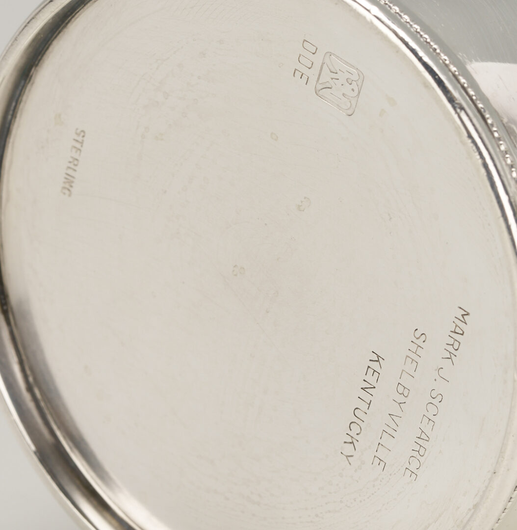 Lot 813: 6 KY Scearce Sterling Silver Juleps Cups, Eisenhower