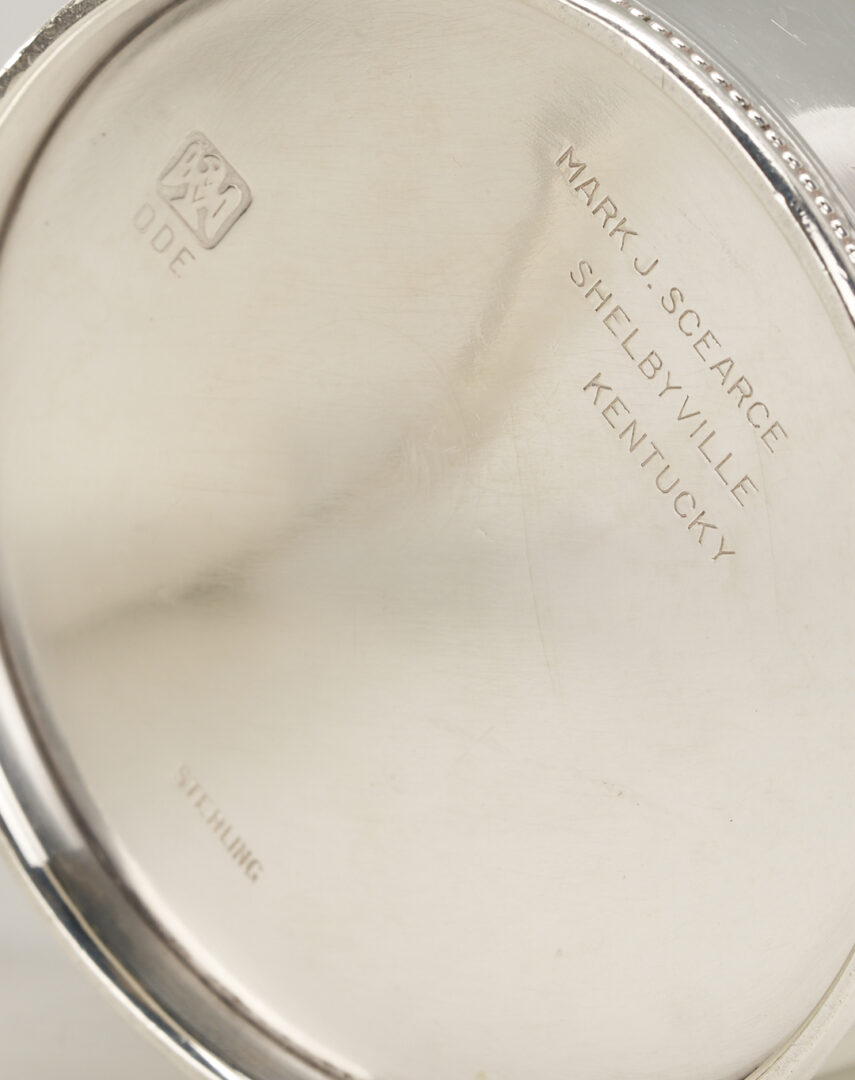 Lot 813: 6 KY Scearce Sterling Silver Juleps Cups, Eisenhower