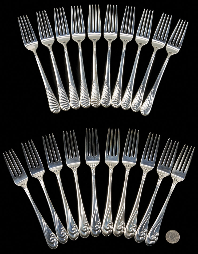 Lot 817: 20 Sterling Silver Dinner Forks, Kirk & Gorham