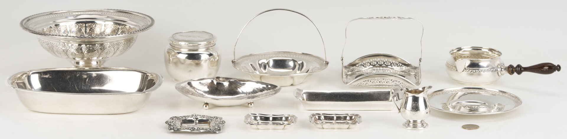 Lot 819: 13 Assorted Sterling Silver Table Items