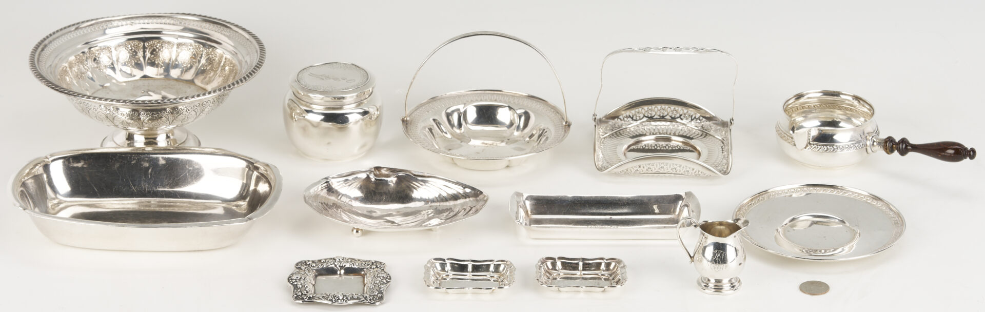 Lot 819: 13 Assorted Sterling Silver Table Items