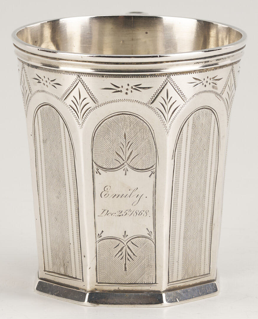Lot 81: E.C. Garner KY Coin Silver Gothic Cup
