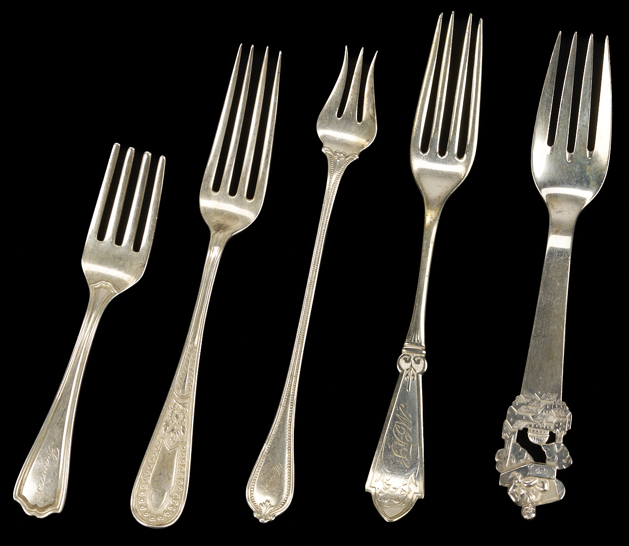 Lot 820: 40 Pcs. Assorted Flatware incl. Georg Jensen, Tiffany