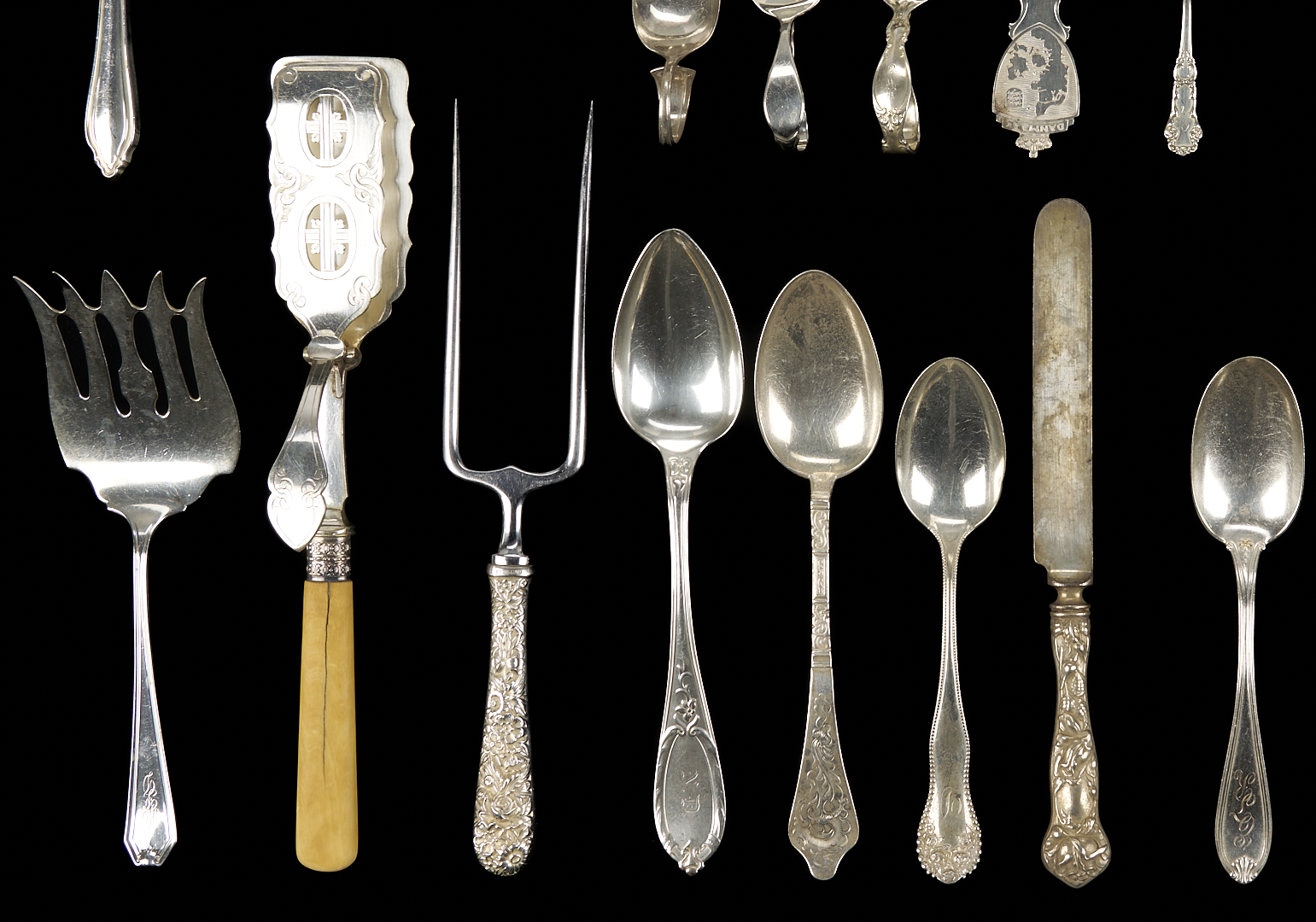 Lot 820: 40 Pcs. Assorted Flatware incl. Georg Jensen, Tiffany