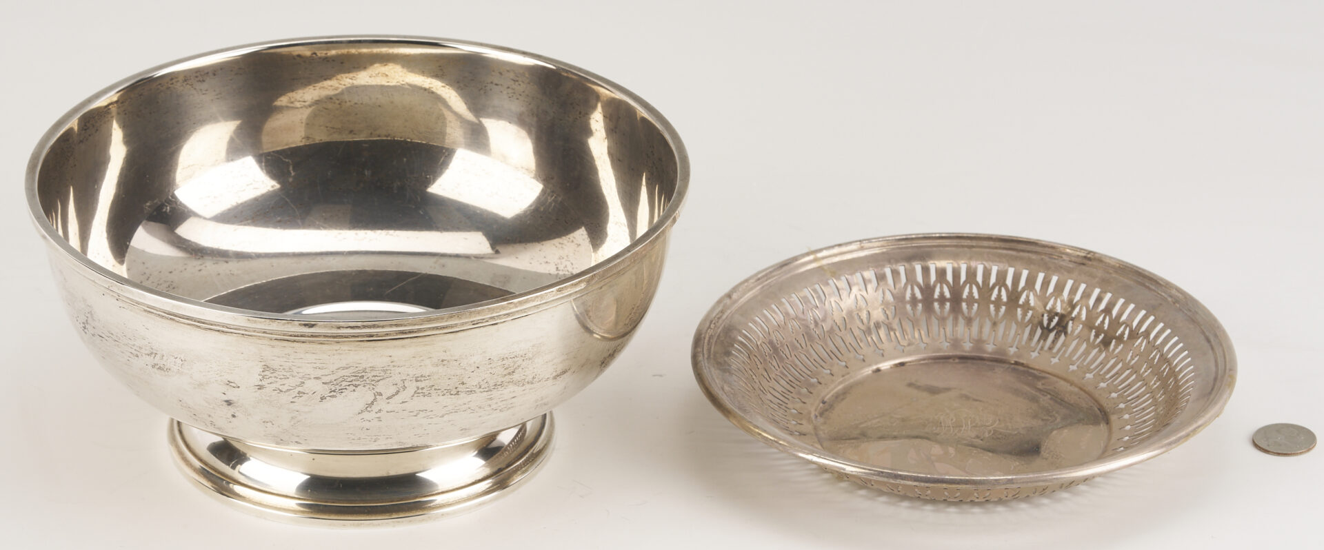 Lot 822: 2 Sterling Silver Bowls, Kirk Revere & Durgin