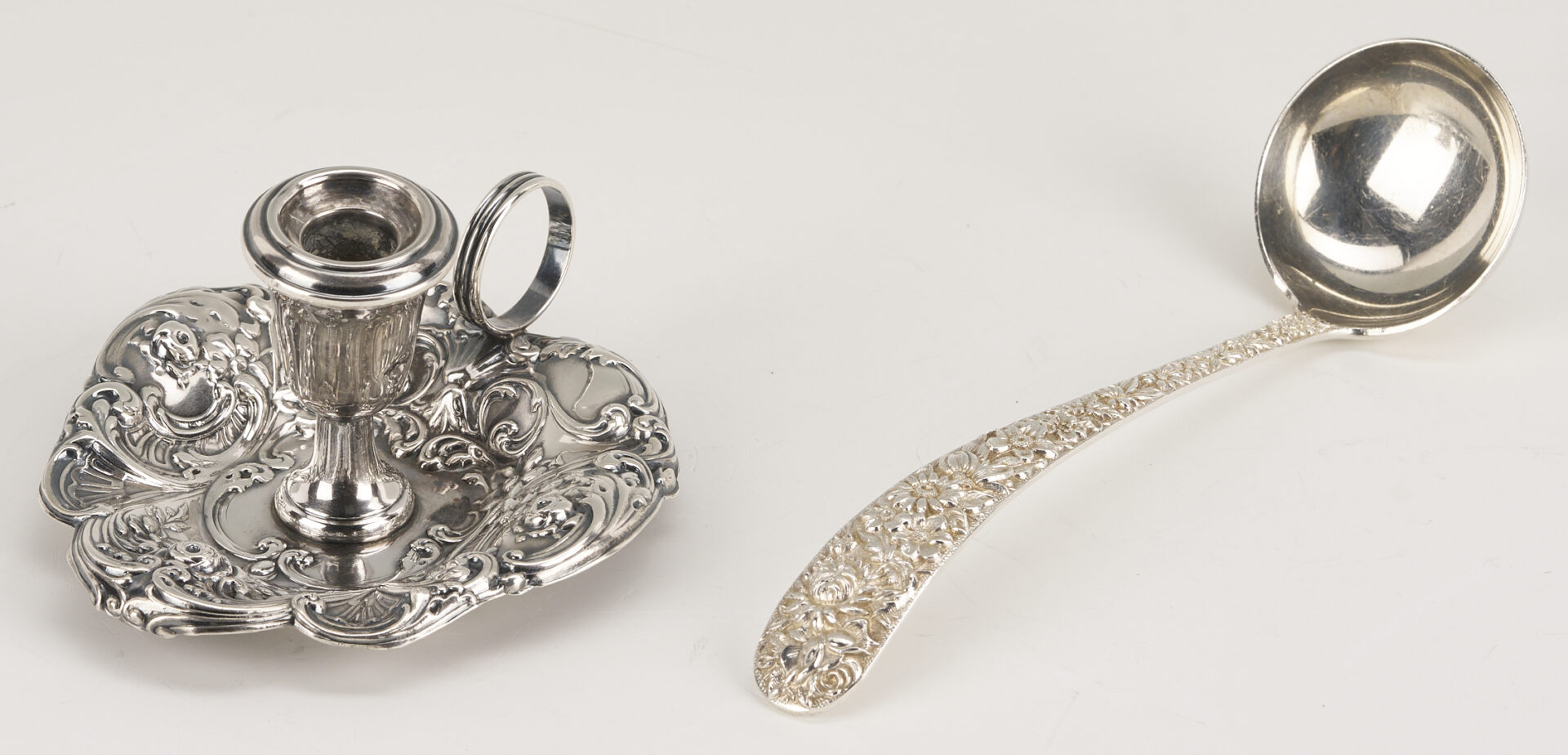 Lot 823: 4 Sterling Silver Table Items, incl. Kirk Repousse