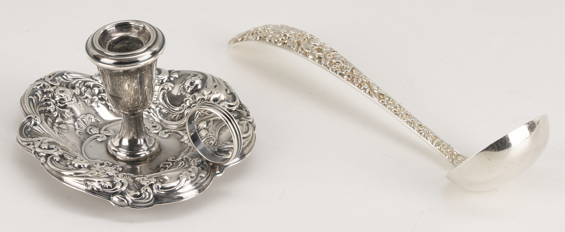 Lot 823: 4 Sterling Silver Table Items, incl. Kirk Repousse