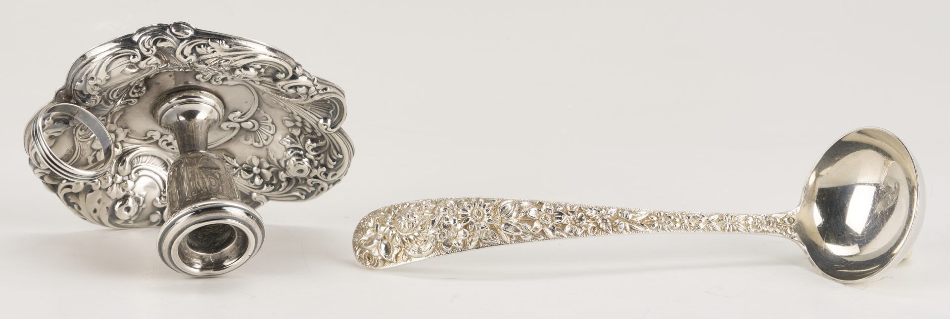 Lot 823: 4 Sterling Silver Table Items, incl. Kirk Repousse