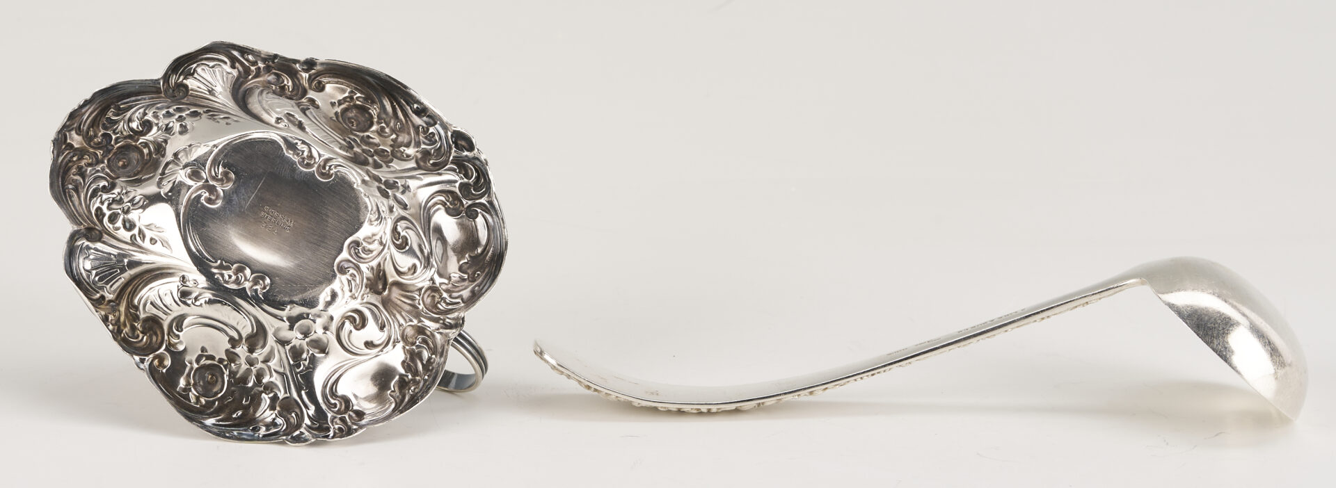 Lot 823: 4 Sterling Silver Table Items, incl. Kirk Repousse
