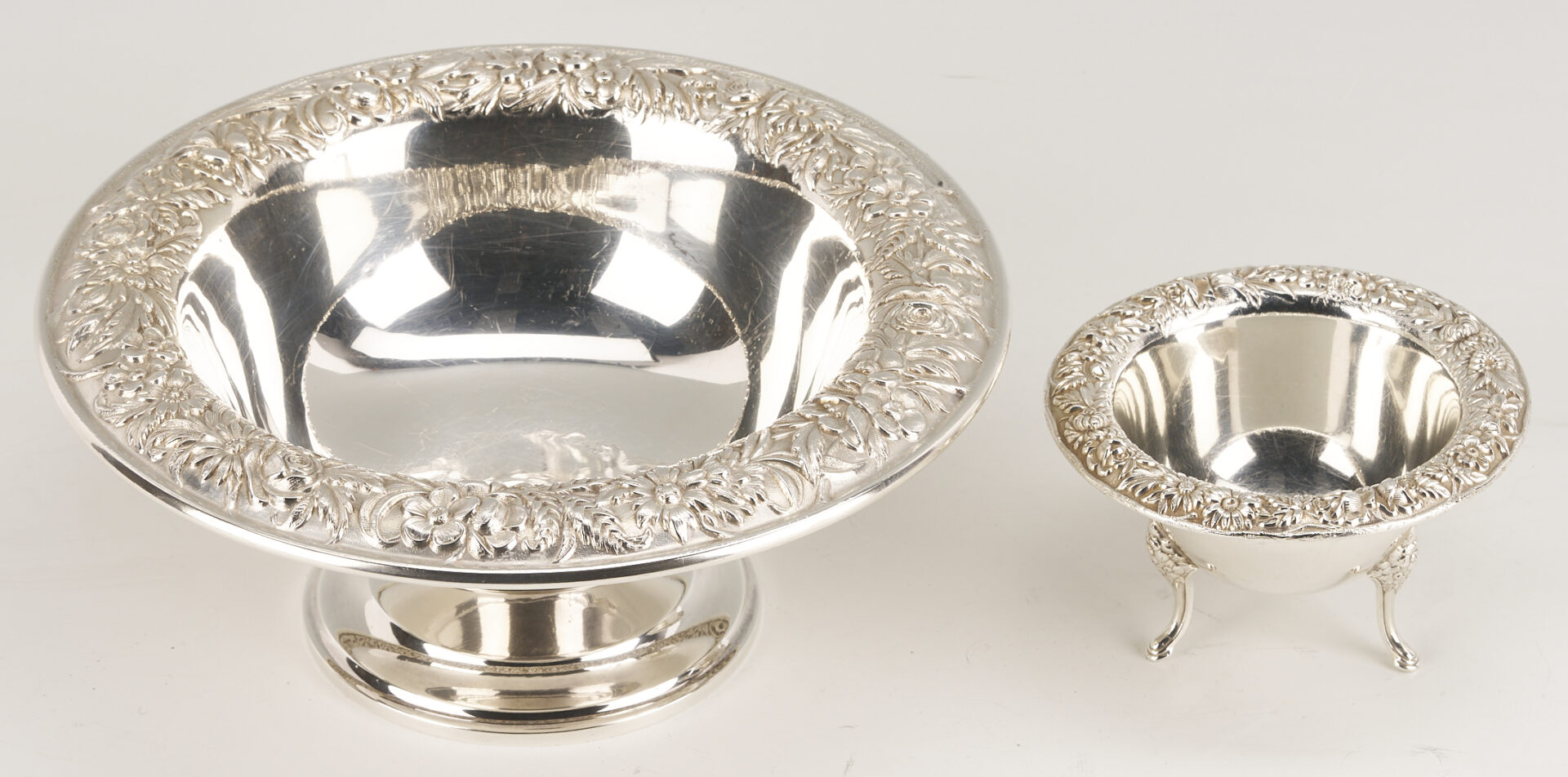 Lot 823: 4 Sterling Silver Table Items, incl. Kirk Repousse