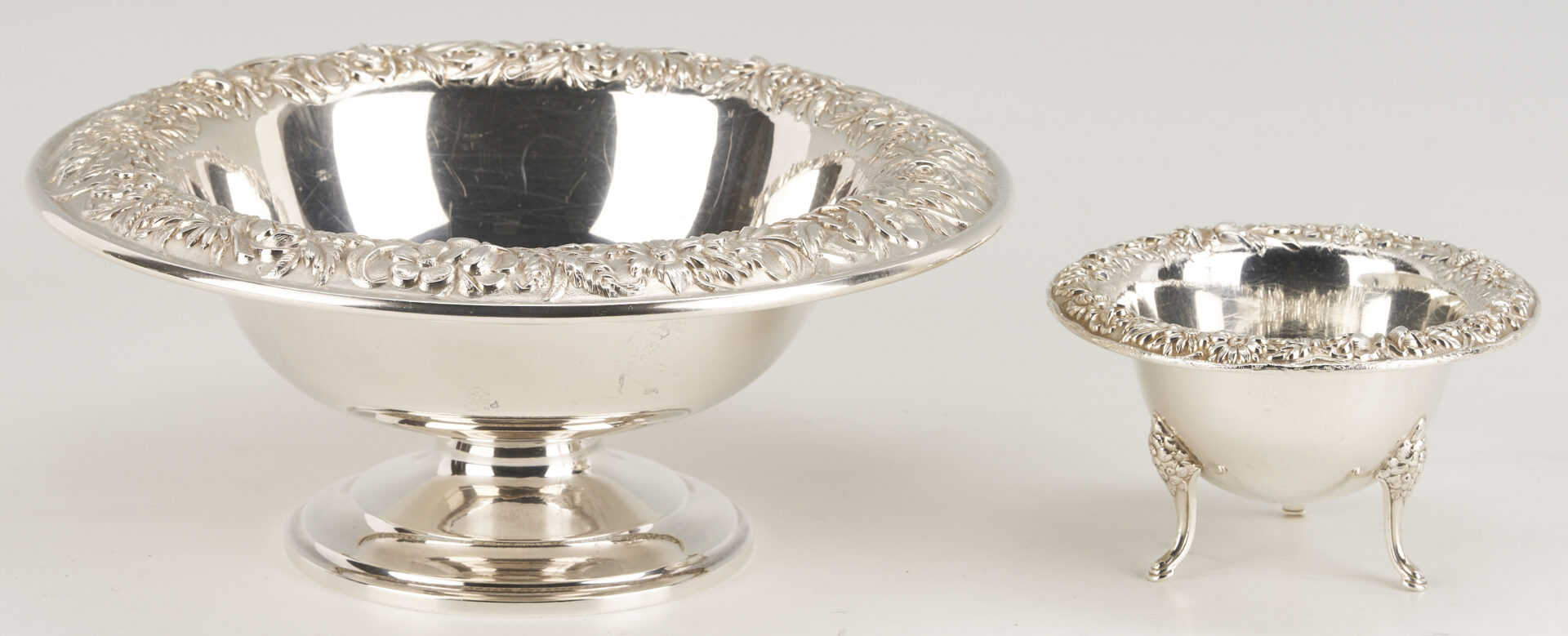 Lot 823: 4 Sterling Silver Table Items, incl. Kirk Repousse