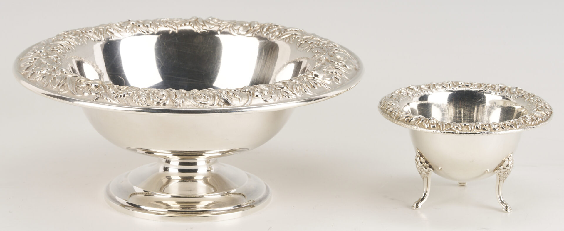 Lot 823: 4 Sterling Silver Table Items, incl. Kirk Repousse