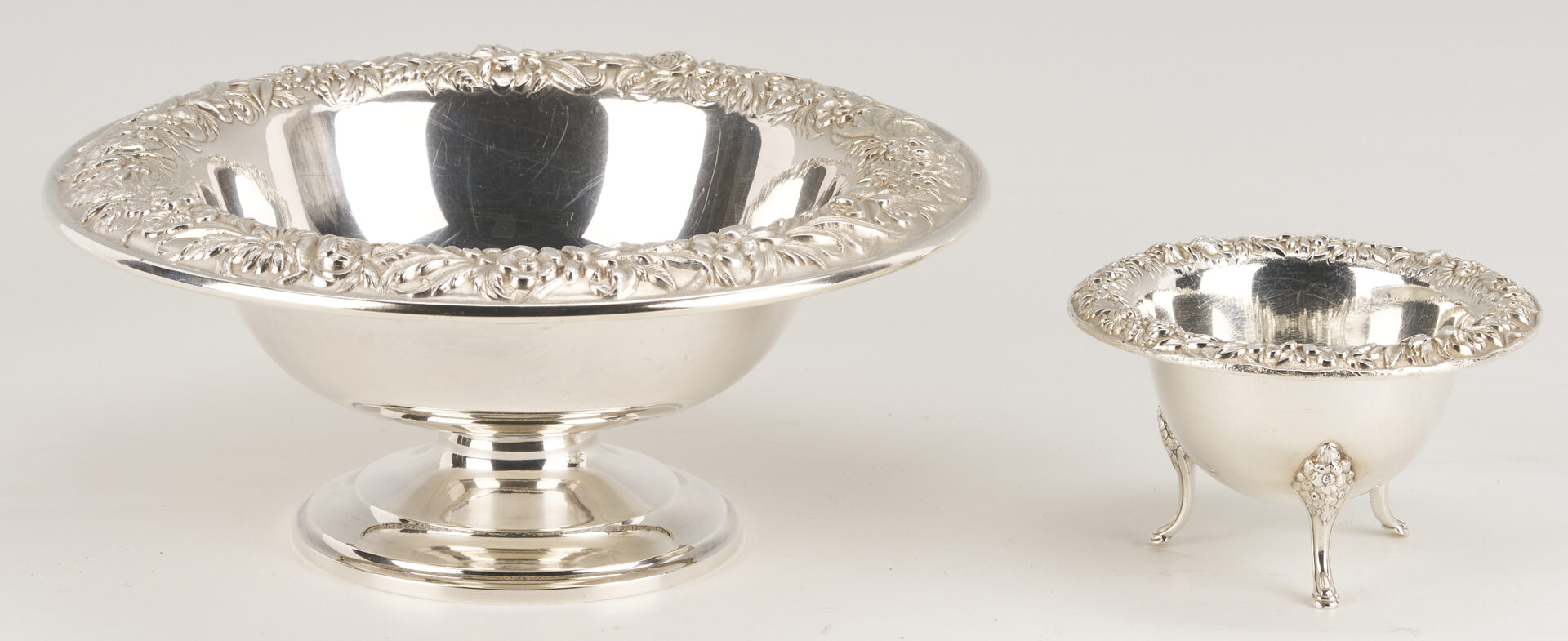 Lot 823: 4 Sterling Silver Table Items, incl. Kirk Repousse