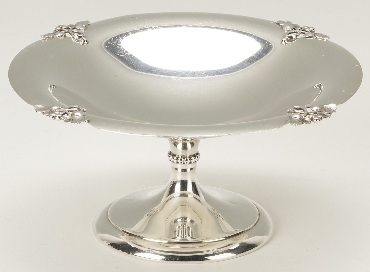 Lot 825: Sterling Silver Dish and Tazza, Alexandria Pattern, Fisher & Hirsch