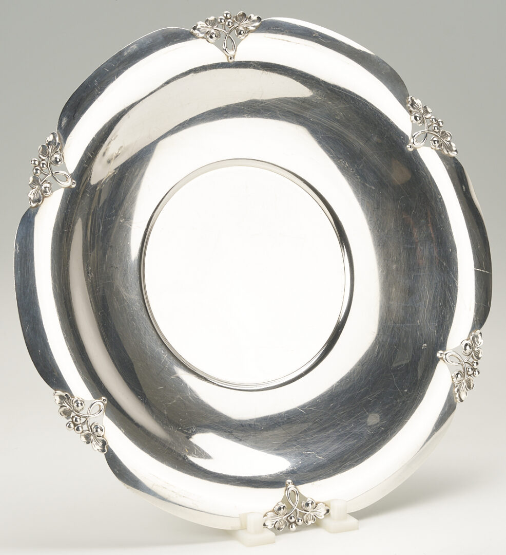 Lot 825: Sterling Silver Dish and Tazza, Alexandria Pattern, Fisher & Hirsch