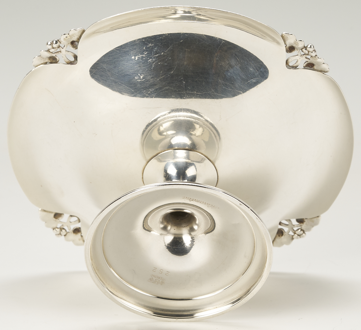 Lot 825: Sterling Silver Dish and Tazza, Alexandria Pattern, Fisher & Hirsch