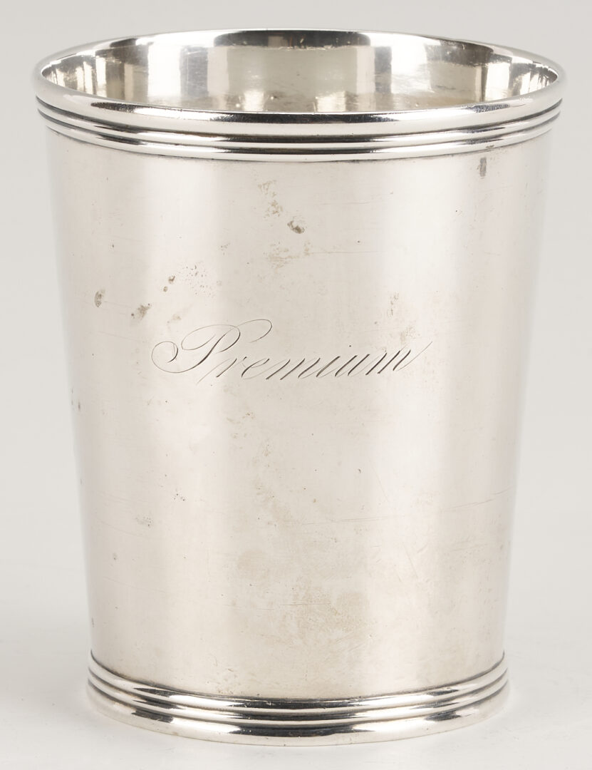 Lot 82: Agricultural Premium Coin Silver Julep Cup, Woodford, KY or OH