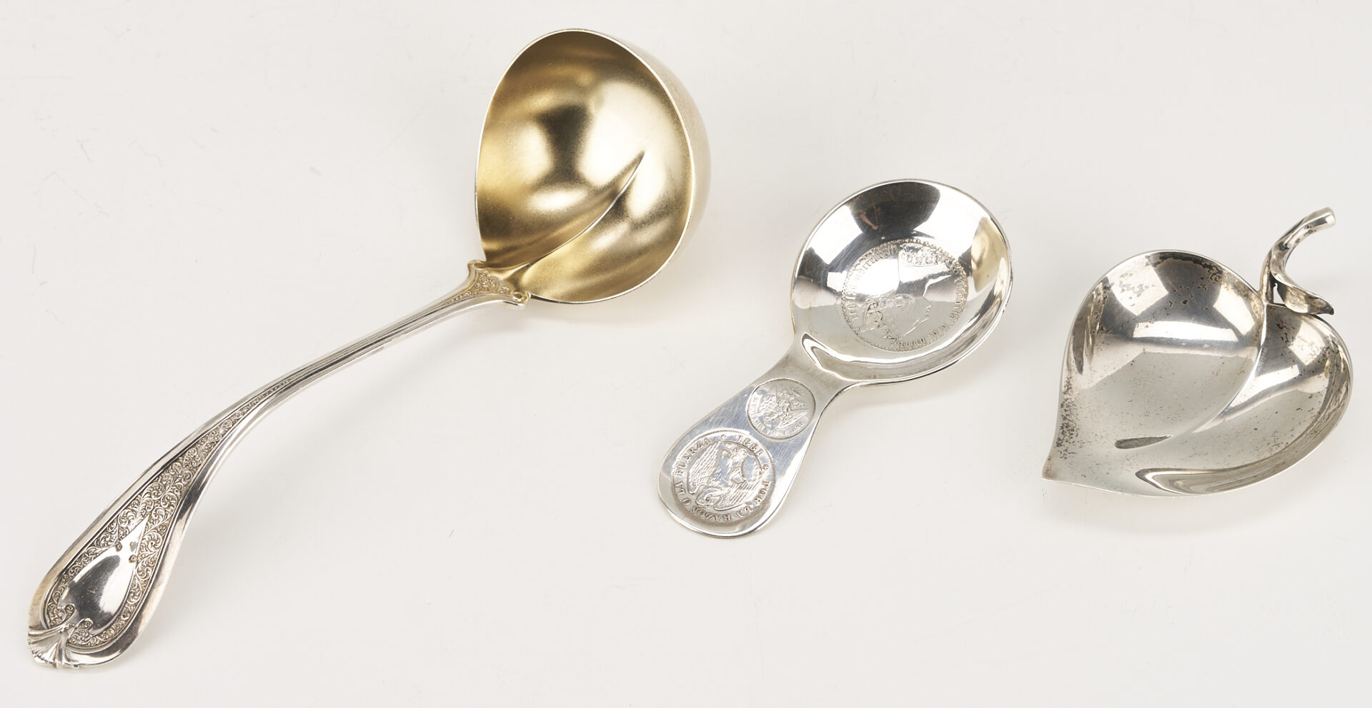 Lot 832: 6 Collectible Small Silver Items incl. Tiffany, Shreve, Tea Caddy