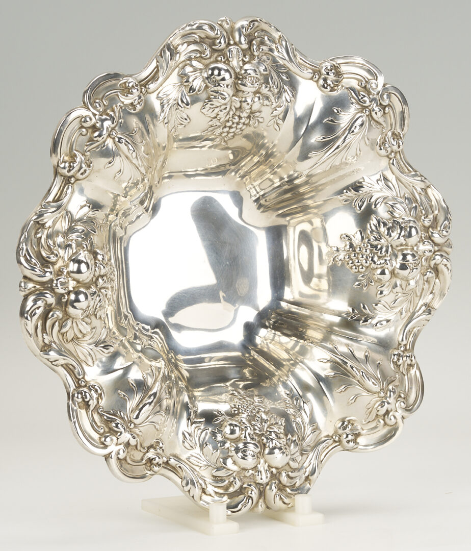 Lot 833: Francis 1 Sterling Silver Serving Bowl & 4 Sterling Overlay Trivets
