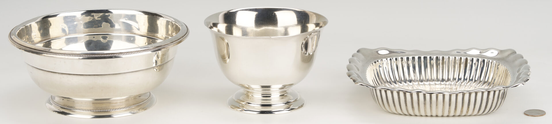 Lot 836: 3 Sterling Silver Serving Bowls incl. Revere Bowl