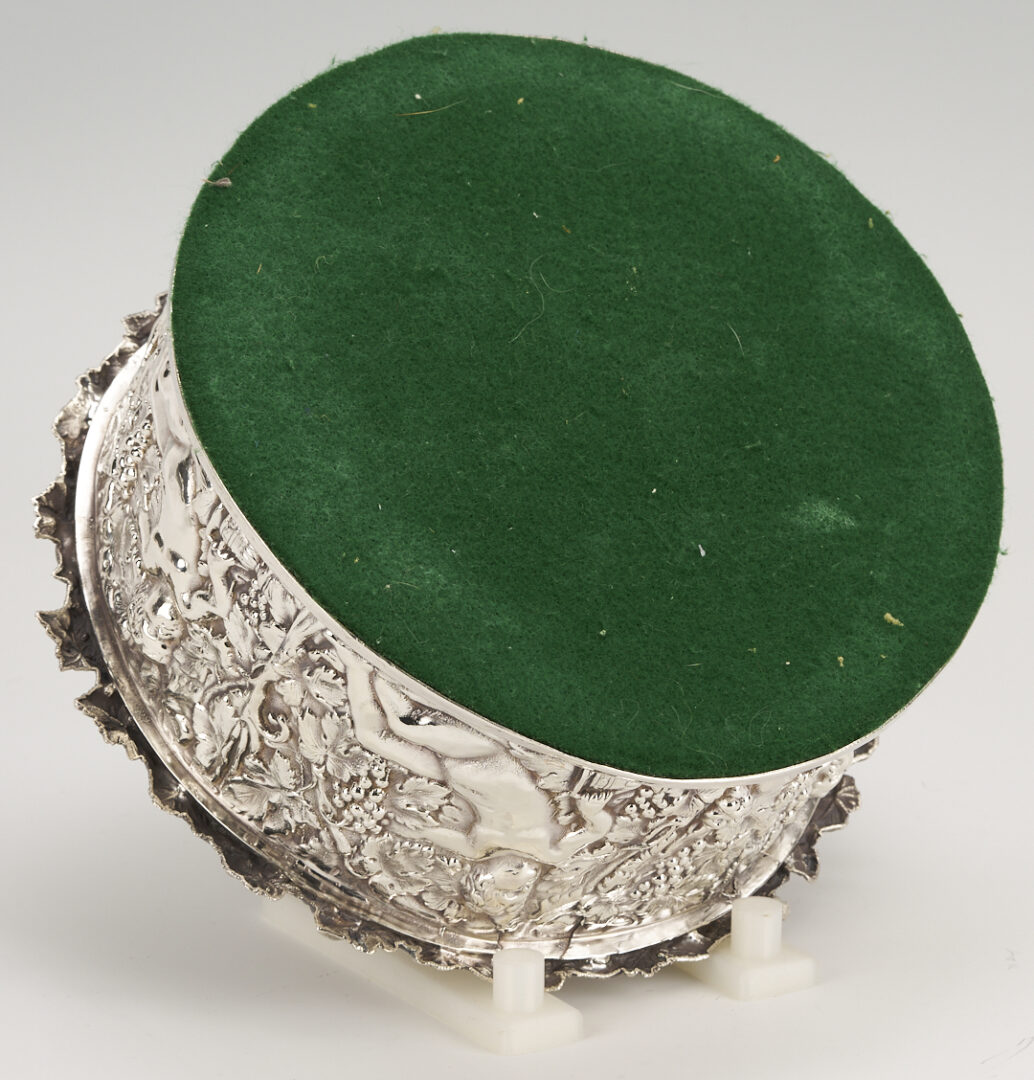 Lot 837: Sterling Silver Repousse Wine Coaster & Rococo Dish
