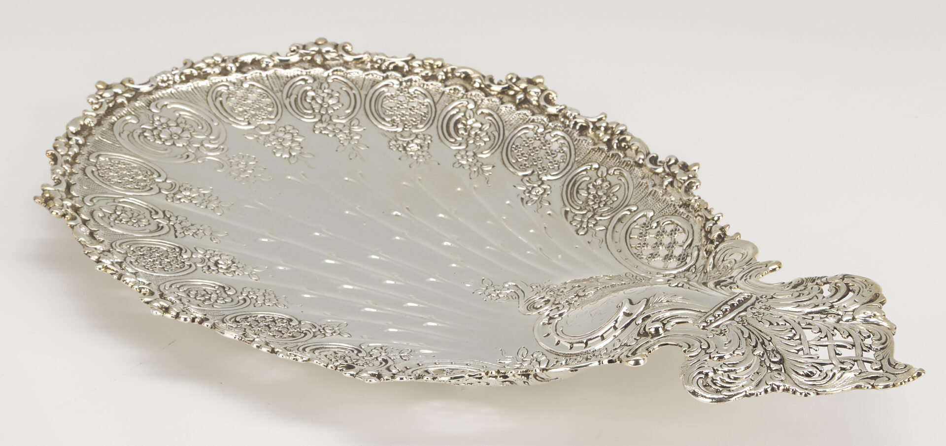 Lot 837: Sterling Silver Repousse Wine Coaster & Rococo Dish