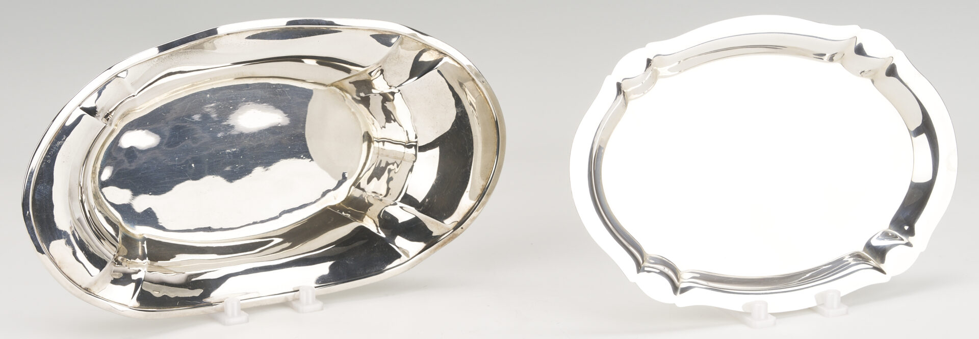 Lot 838: 4 Oval Sterling Silver Trays