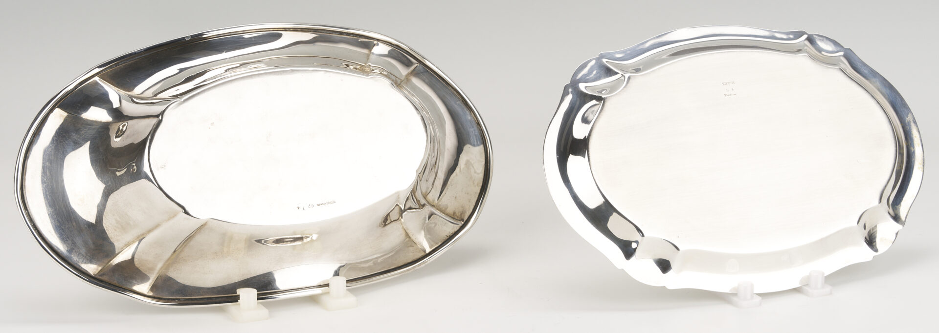 Lot 838: 4 Oval Sterling Silver Trays