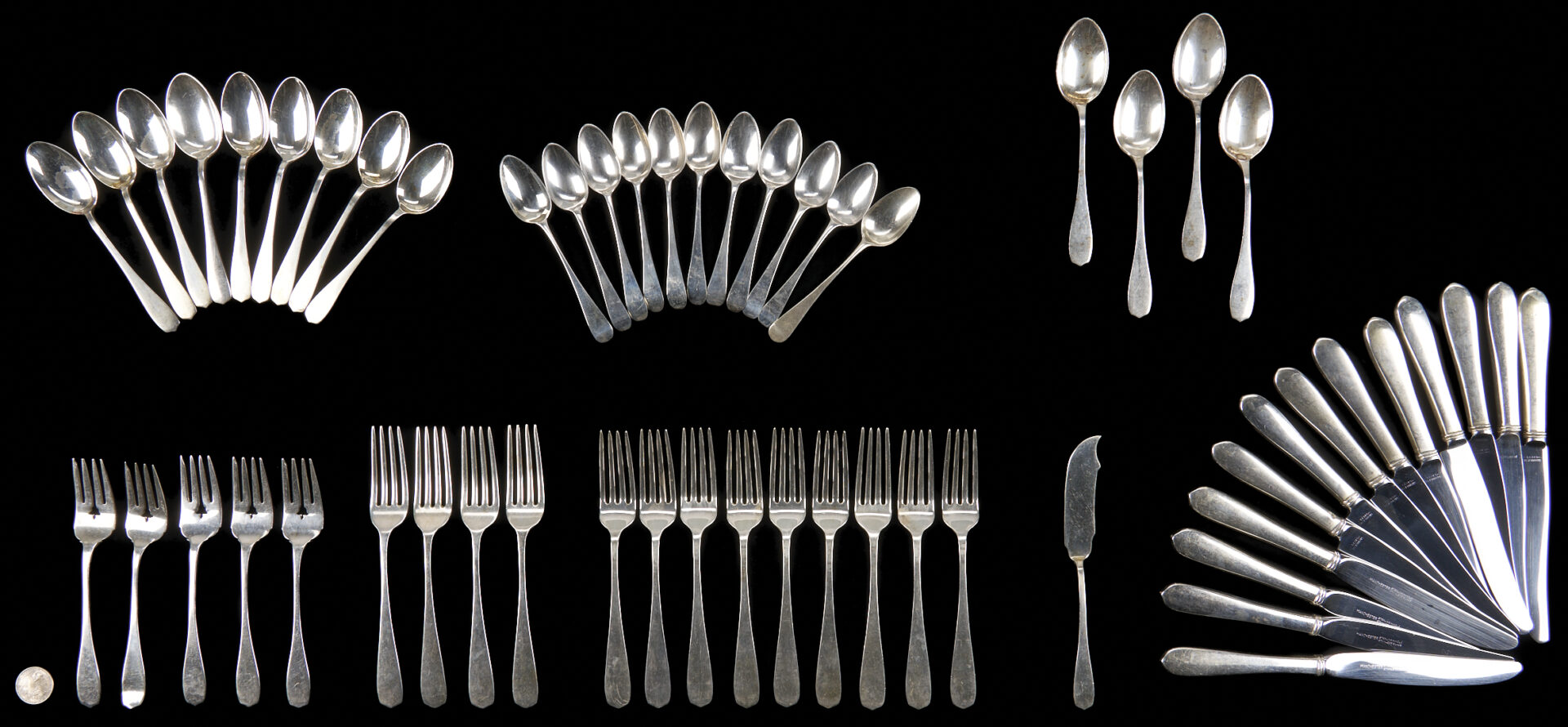 Lot 841: 56 Pcs. Sterling Flatware, incl.  Bateman