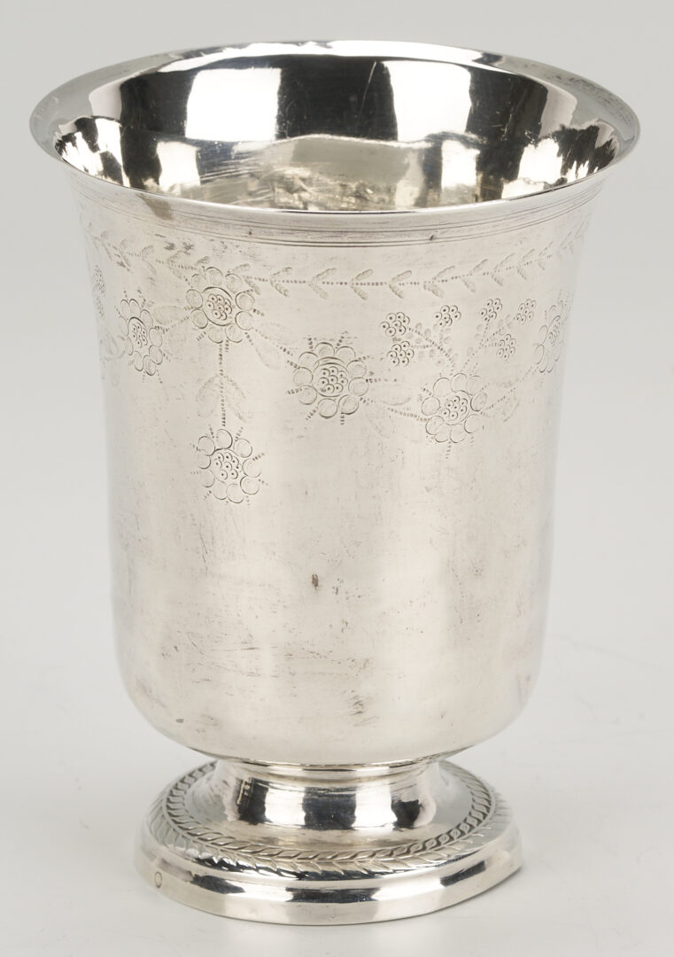 Lot 845: 19th C. French Silver Cup Plus Dutch Chatelaine, Purse