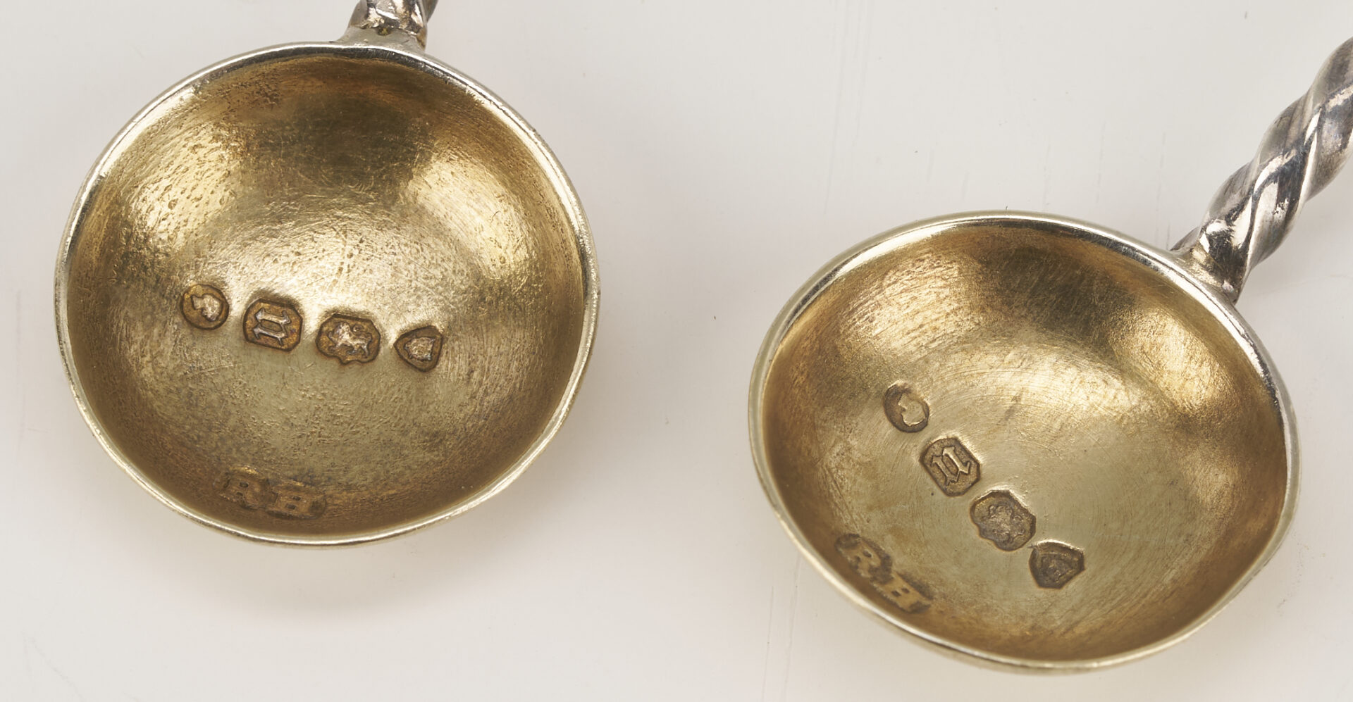 Lot 846: Petite Dutch Chocolate Pot plus 2 Sterling Salts and Spoons