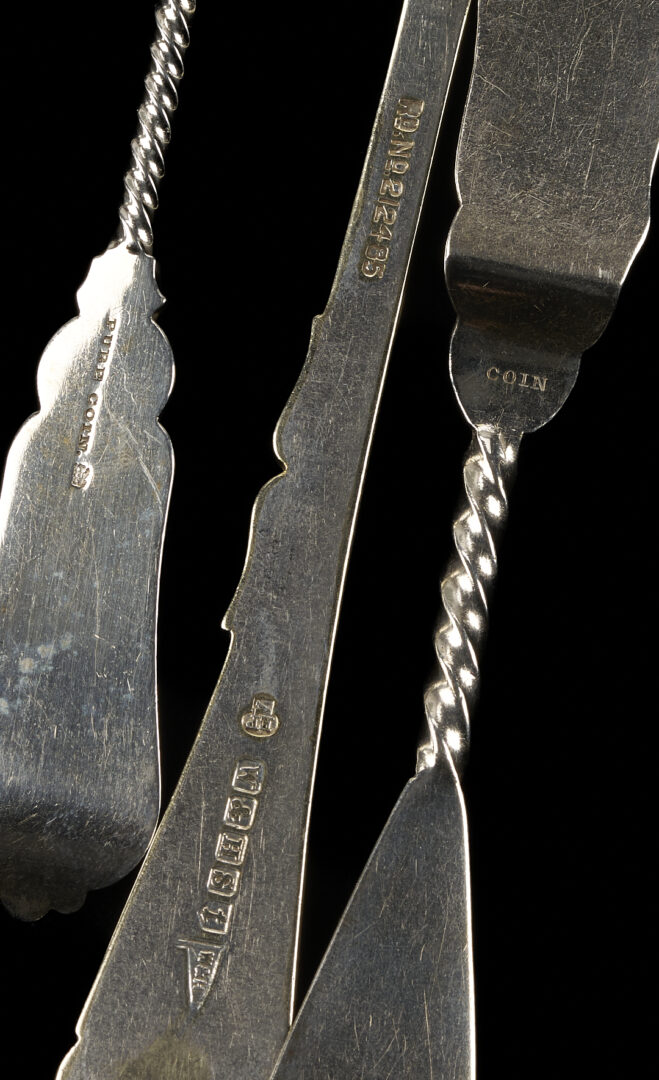 Lot 847: 13 Pcs. 19th C. Silver Flatware, Most w/ Twist Handle