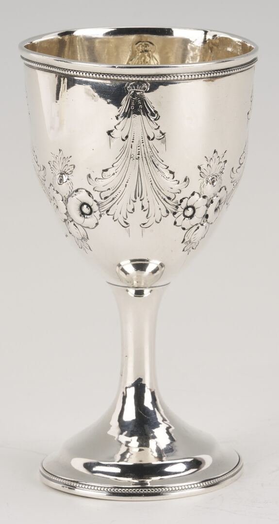Lot 851: Coin Silver Goblet & Horn/Sterling Fish Set, Alabama interest