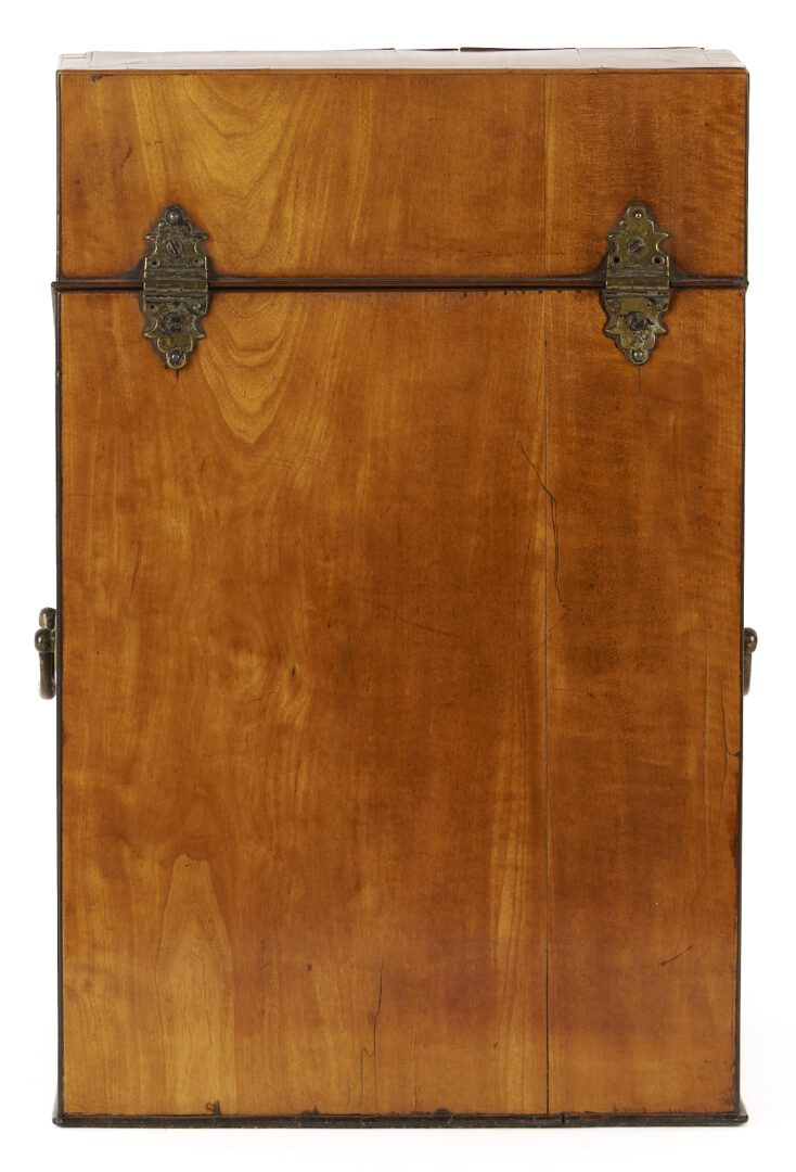 Lot 854: Georgian Style Inlaid Knife Box & Marquetry Letter Cabinet