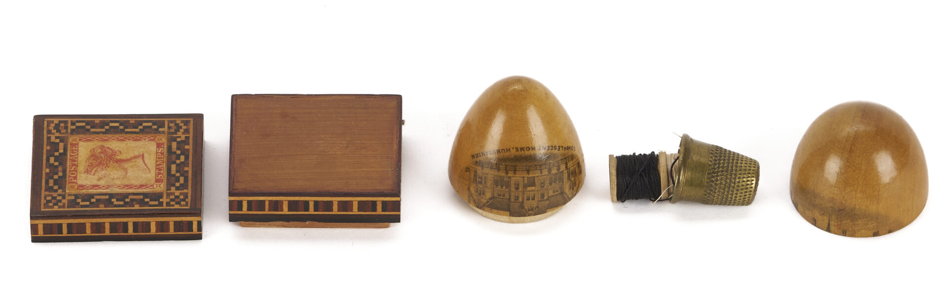 Lot 855: 10 pcs. Tunbridge Ware and Mauchline Ware