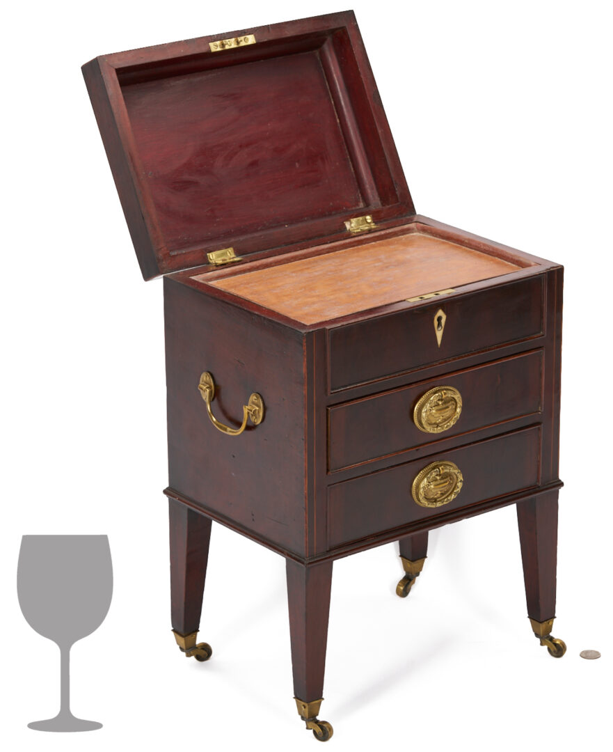 Lot 859: Miniature English Hepplewhite Style Collector’s Chest