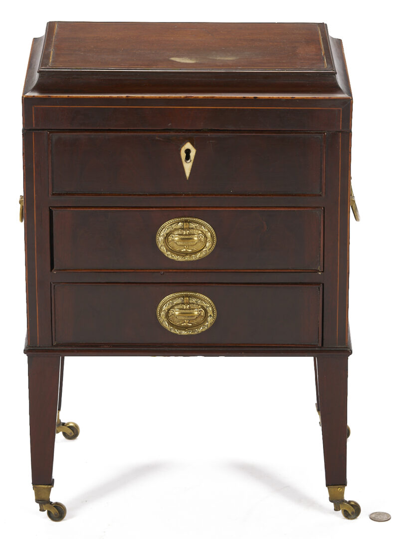 Lot 859: Miniature English Hepplewhite Style Collector’s Chest