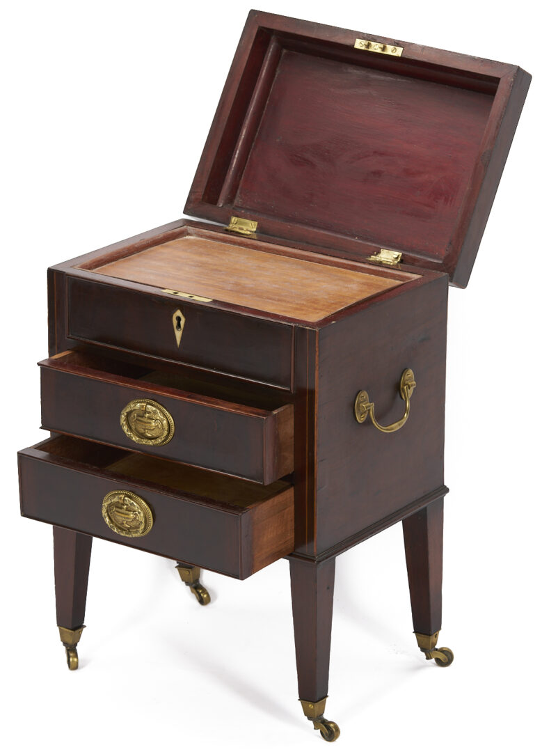 Lot 859: Miniature English Hepplewhite Style Collector’s Chest