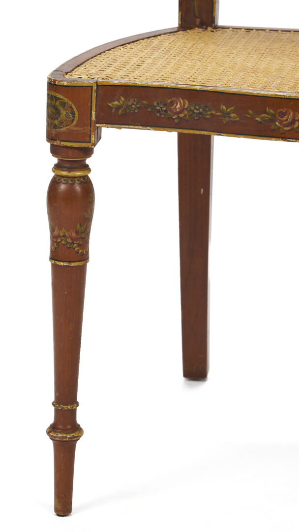 Lot 860: Edwardian Painted Caned Settee and Chair
