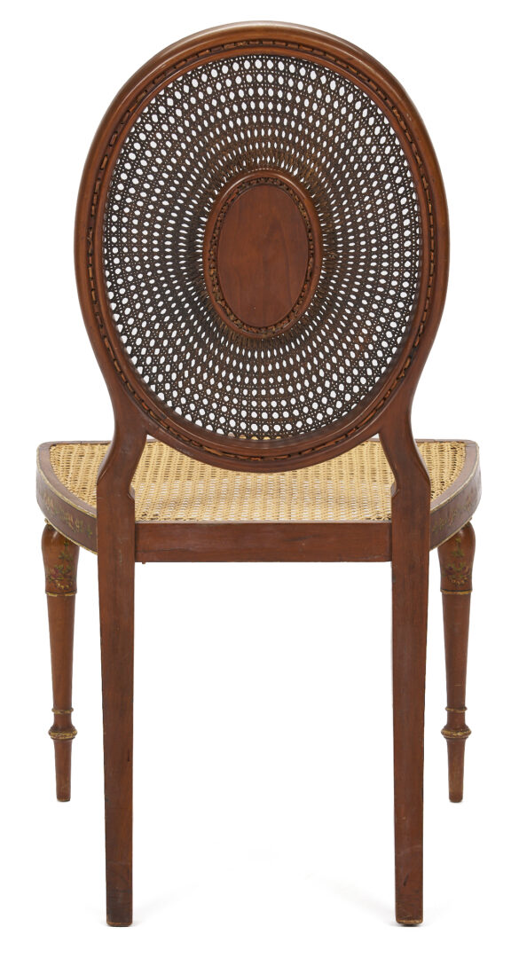 Lot 860: Edwardian Painted Caned Settee and Chair