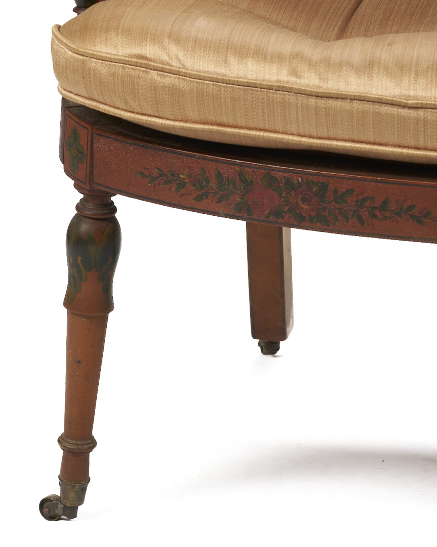 Lot 860: Edwardian Painted Caned Settee and Chair