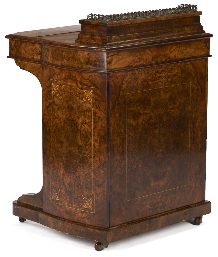 Lot 861: English Burlwood Davenport Desk