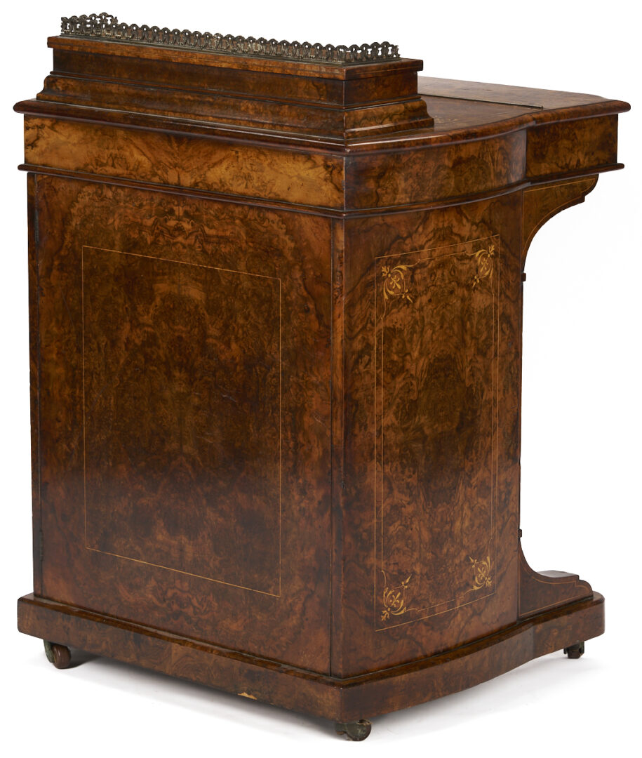 Lot 861: English Burlwood Davenport Desk