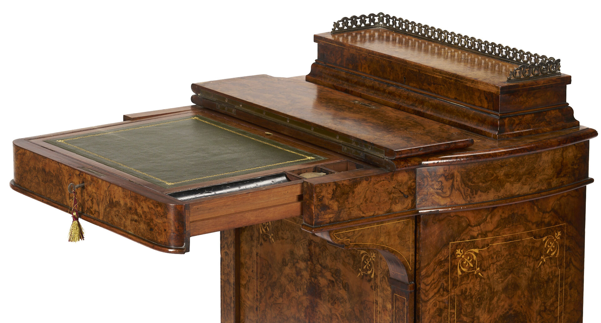 Lot 861: English Burlwood Davenport Desk