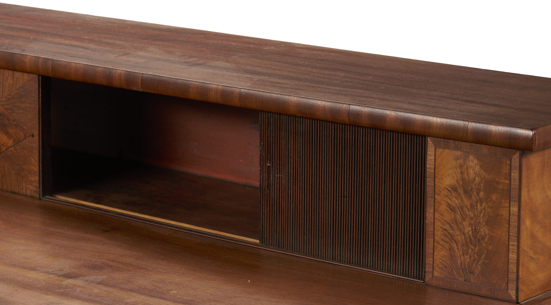 Lot 863: English Inlaid Sideboard with Tambour Doors